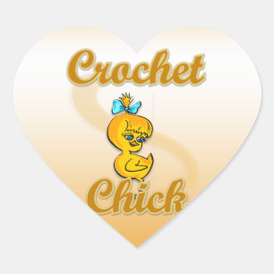 Crochet Chick Heart Sticker