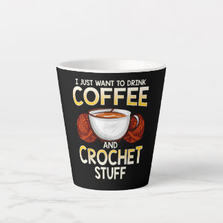 Crochet Coffee And Lover Knitter T-Shirt Latte Mug