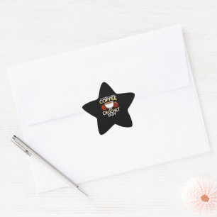 Crochet Coffee And Lover Knitter T-Shirt Star Sticker