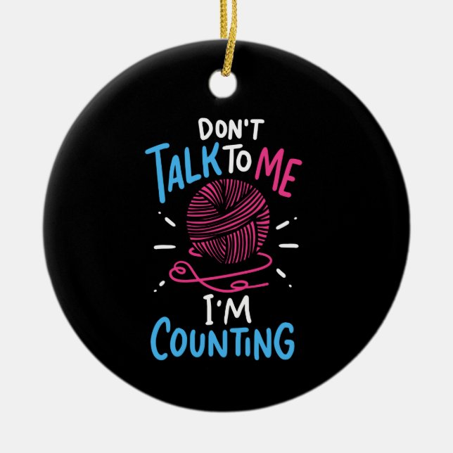 Crochet Crocheting Ceramic Ornament (Front)