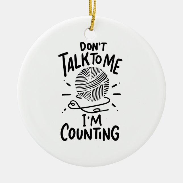 Crochet Crocheting Ceramic Ornament (Front)