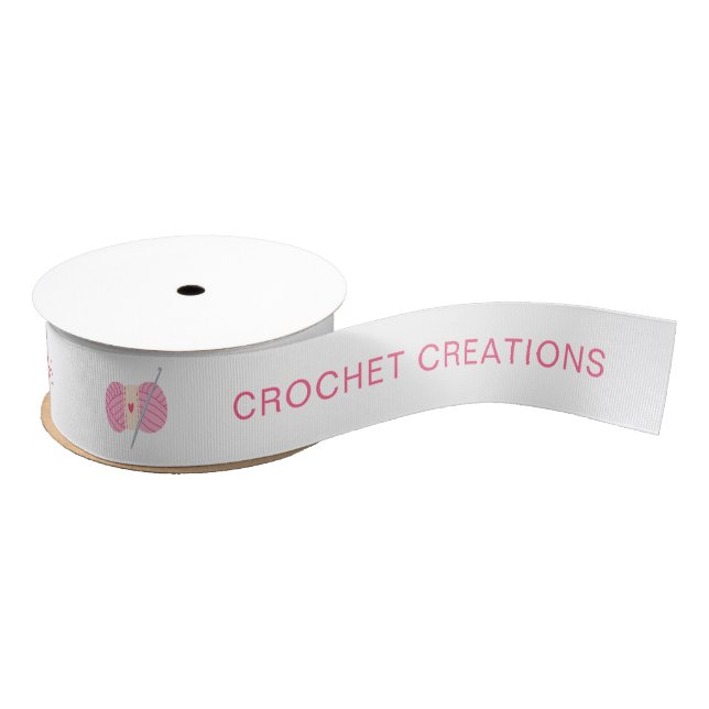 Crochet Crocheting Custom Business Name Grosgrain Ribbon (Spool)