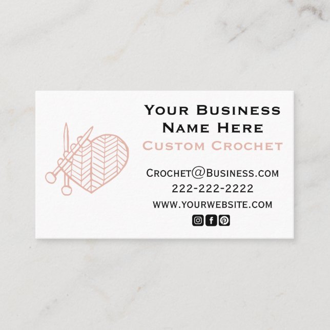 Crochet Custom Business Card (Front)
