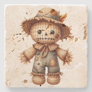 Crochet Cute Scarecrow Stone Coaster