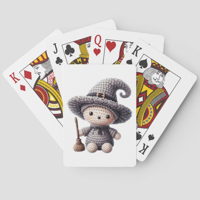 Crochet Cute Witch Playing Cards (Back)