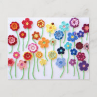 Crochet Flower Field Postcard