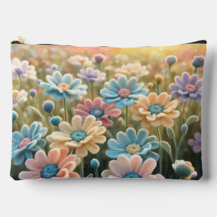 Crochet flowers accessory pouch