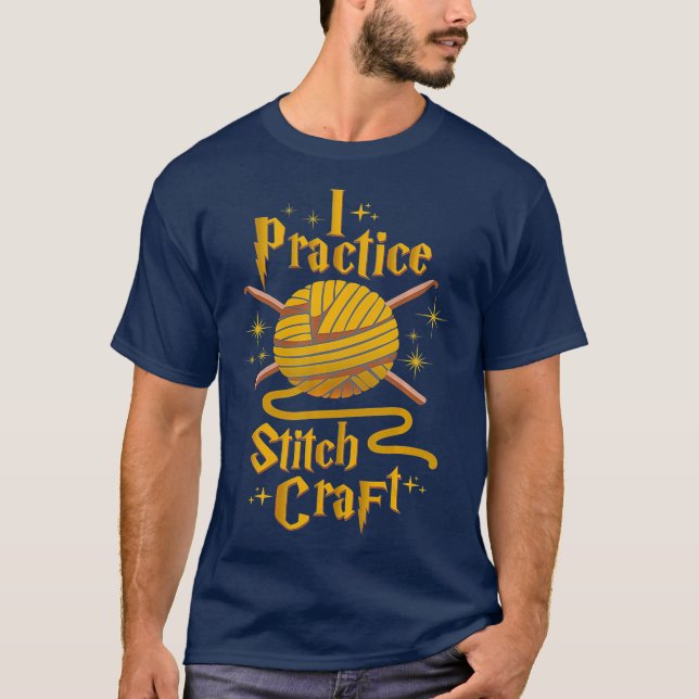 Crochet Funny Crocheting I Practice Stitch Craft T-Shirt (Front)