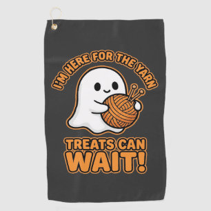Crochet Ghost Yarn Halloween Design Golf Towel