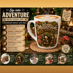 Crochet Girl Mushroom Hunt Woodland Cottagecore Co Latte Mug