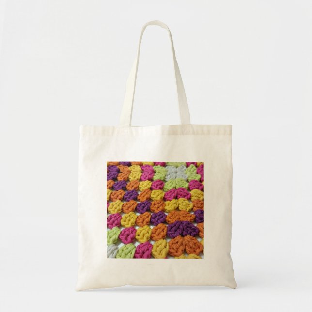Crochet Granny Square Tote Bag (Front)