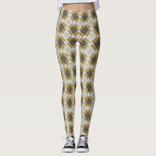 Crochet granny square yellow and gray leggings