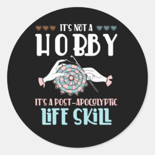 Crochet Hobby Crafting Yarn Lover Classic Round Sticker