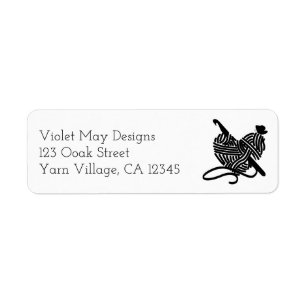 Crochet Hook and Yarn Heart Return Address Label