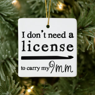 Crochet Hook License Crafts Ceramic Ornament