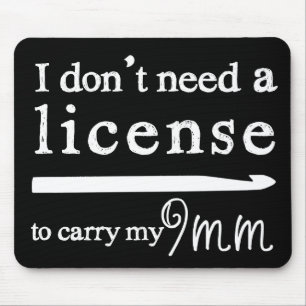 Crochet Hook License Crafts Dark Mouse Pad