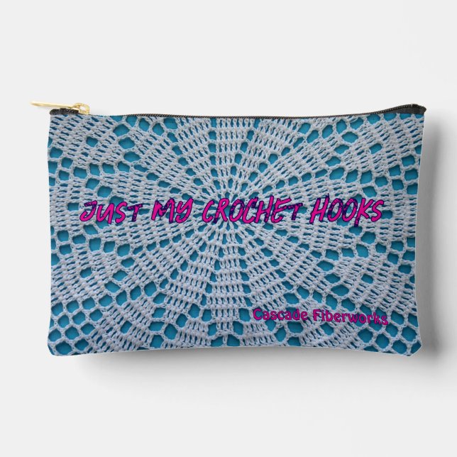 Crochet Hook Travel Bag CUSTOM zip up cosmetic bag (Front)
