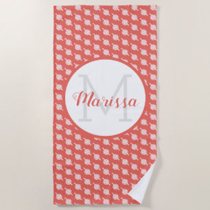 Crochet Hook Yarn & Crafts Name / Initial Beach Towel