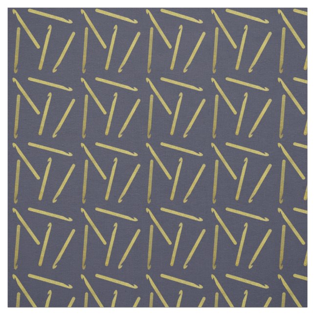 Crochet Hooks Crafts Gold + Midnight Blue Fabric (Swatch)