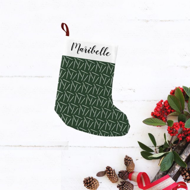 Crochet Hooks Print Custom Name/Colour Crafts Gree Small Christmas Stocking (Creator Uploaded)