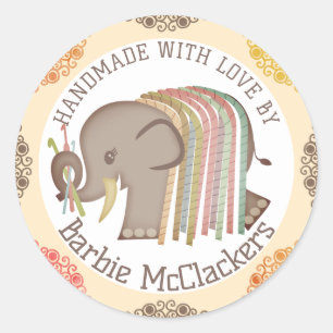 Crochet hooks woolly yarn elephant gift sticker