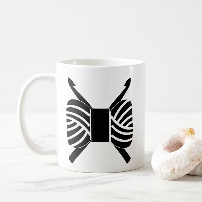 Crochet Hooks & Yarn Crafts Coffee Mug (With Donut)