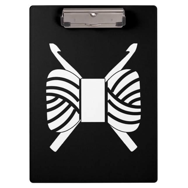 Crochet Hooks & Yarn Crafts {Dark} Clipboard (Front)