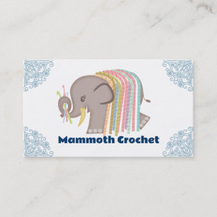 Crochet hooks yarn elephant woolly mammoth card