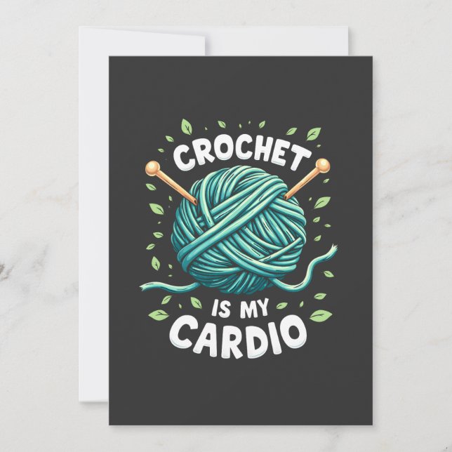 Crochet is my cardio Sewing yarn  Fitness   Thank You Card (Front)