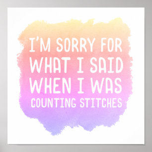 Crochet Knit Counting Stitches Joke Poster
