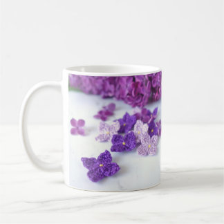Crochet Lilac Flowers Coffee Mug