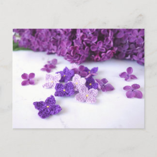 Crochet Lilac Postcard
