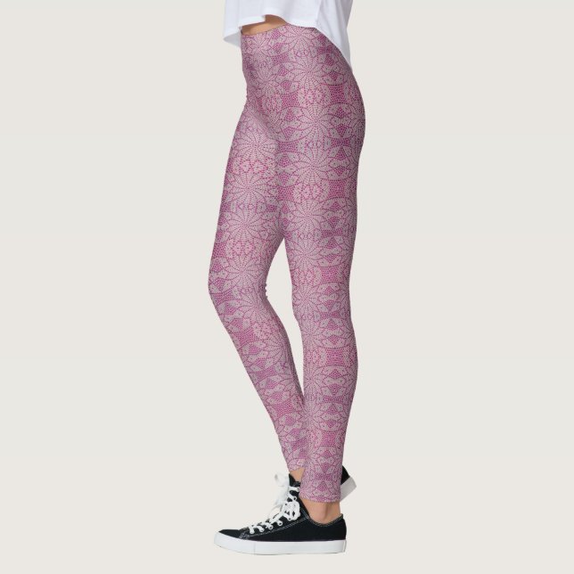 Crochet Look Leggings Pink - HAMbyWG (Left)