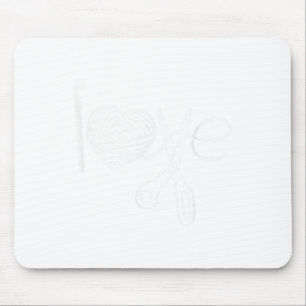 Crochet Love Crochet Heart Yarn Knitting I Love Cr Mouse Pad
