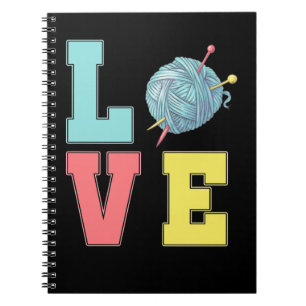 Crochet Love Hobby Crafting Yarn Knitter Notebook