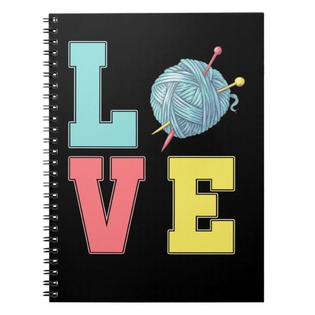 Crochet Love Hobby Crafting Yarn Knitter Notebook (Front)