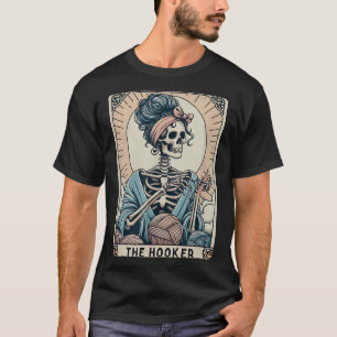 Crochet Lover Tarot Card Funny Crochet Skeleton T-Shirt