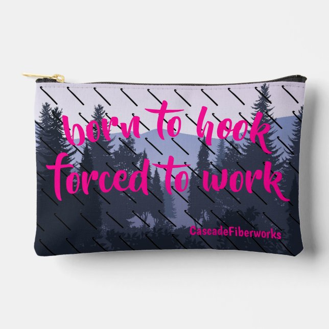 Crochet Market bag, crafting humour zip bag (Front)