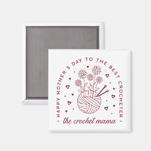 Crochet mum crocheting mama happy mothers day magnet