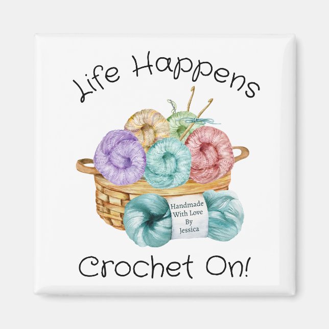 Crochet On Personalised Magnet (Front)
