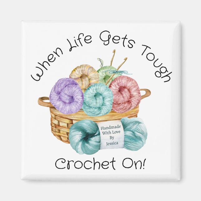 Crochet On Personalised Magnet (Front)