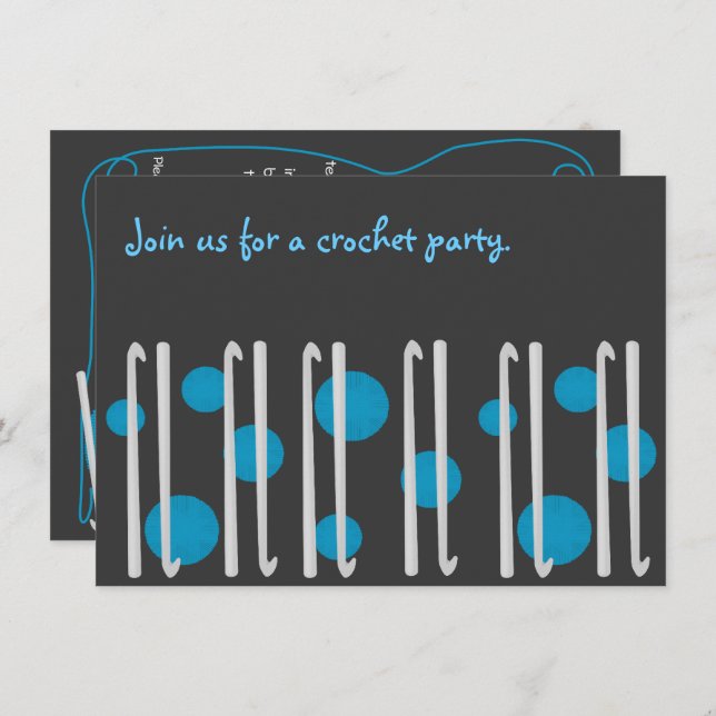 Crochet Party Invitation (Front/Back)