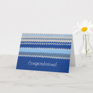 Crochet Pattern - Blue Stripes Card