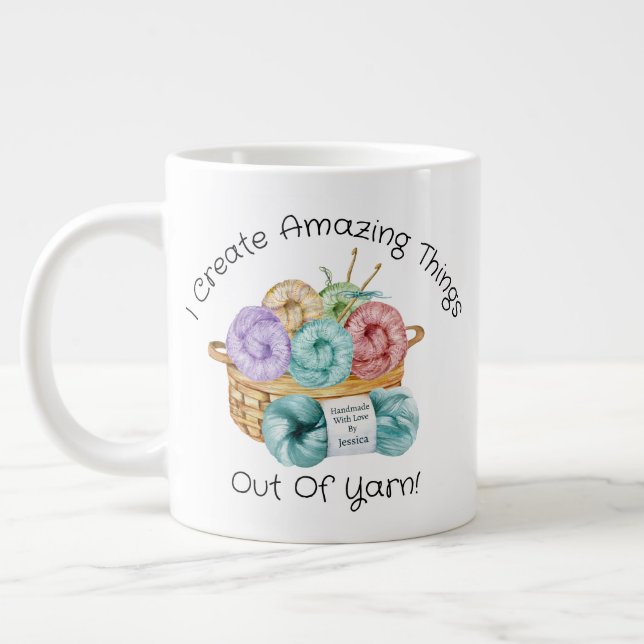 Crochet Personalised Giant Coffee Mug (Left)