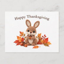 Crochet Rabbit Happy Thanksgiving