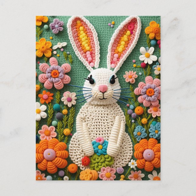 Crochet Rabbit, Postcrossing Postcard (Front)