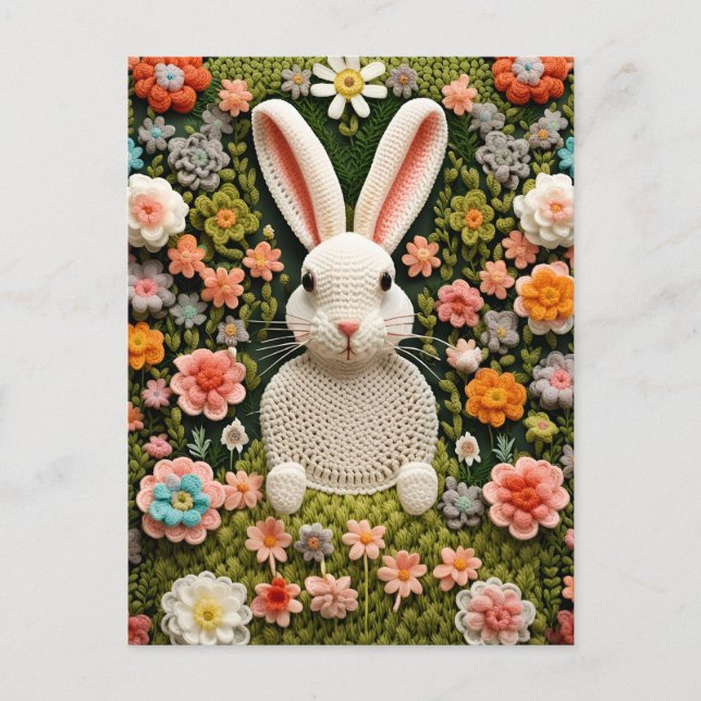 Crochet Rabbit, Postcrossing Postcard (Front)