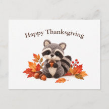 Crochet Racoon Thanksgiving