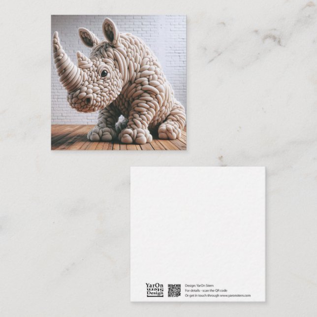 Crochet Rhino Greeting Card (Front/Back)