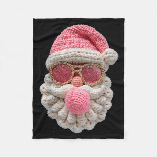 Crochet Santa Blowing Bubble Gum Christmas Girly K Fleece Blanket